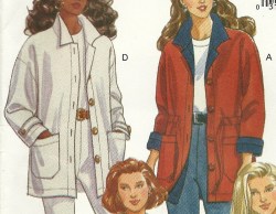 6919 MS LONG COLLAR DRAWSTRING OR NOT JACKET PATTERN XS-M